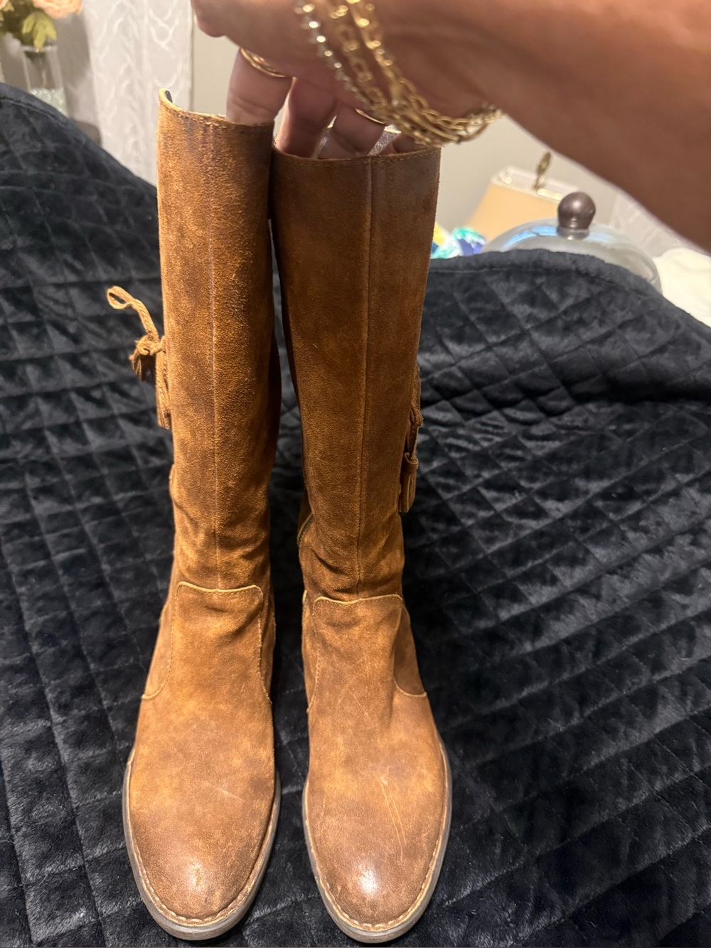 Born Women's Brown Suede Tall Boots - Classic Riding Style